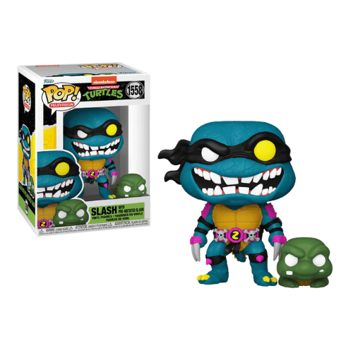 FUNKO POP TORTUES NINJAS - POP & Buddy N° 1558 - Slash & Pre-mutated Slash précommande