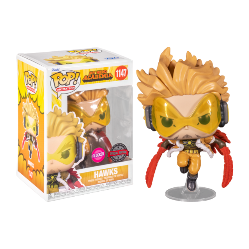 FUNKO POP HAWKS MY HERO ACADEMIA 1147 FLOCKED nouveauté disponible spécial édition